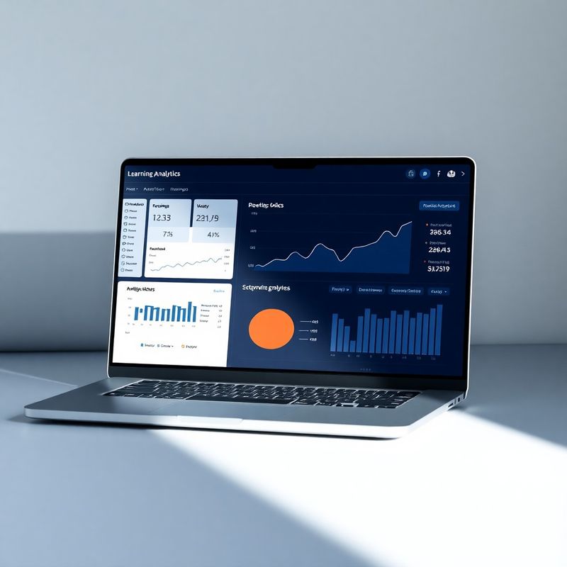 Screenshot eines Lernanalyse-Dashboards auf einem Laptop